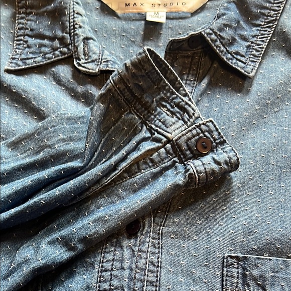Max Studio Blue Denim Shirt Dress - Picture 5 of 8